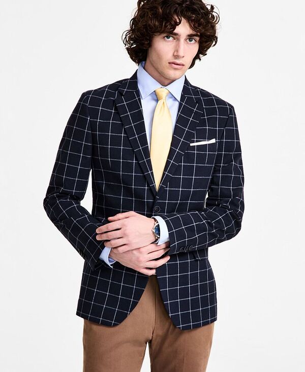ナウティカ メンズ アウター ジャケット・ブルゾン プリント コットン コート リネン Nautica Men's Cotton & Linen Printed Modern-Fit Sport Coat Navy ネイビー