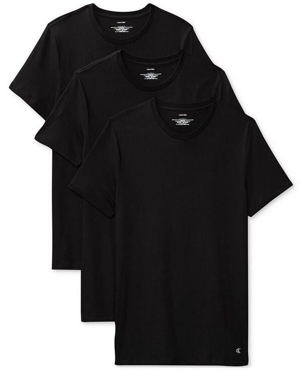 カルバンクライン メンズ トップス Tシャツ クルーネック シャツ コットン Calvin Klein Men's 3-Pack Cotton Classics Crewneck T-Shirts Black ブラック