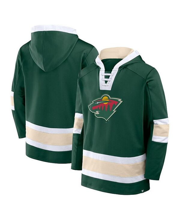 ファナティクス メンズ アウター パーカー・スウェット フリース パーカー Fanatics Men\u0027s Green Minnesota Wild Inside Line Fleece Pullover Hoodie Green 緑であること