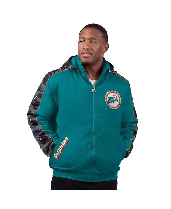 スターター メンズ アウター ジャケット・ブルゾン パーカー ジャケット Starter Men's Aqua Miami Dolphins Thursday Night Gridiron Full-Zip Hoodie Jacket Aqua Gray グレー 37,570円
