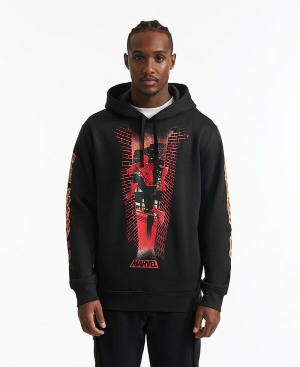 エコー メンズ アウター パーカー・スウェット パーカー Ecko Unltd Men's Spidey Beware Super Hoodie Black ブラック