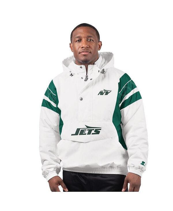 クランク メンズ アウター 上衣・上衣 パーカー 上衣 Starter Men\u0027s White New York Jets Gotham City Half-Zip Hoodie Jacket White 白いこと