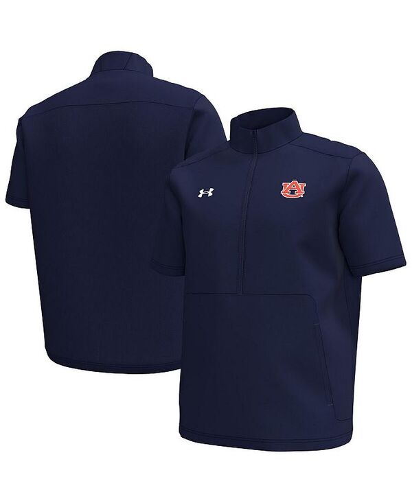 アンダーアーマー メンズ トップス Tシャツ Under Armour Men's Navy Auburn Tigers Motivate Quarter-Zip Short Sleeve T-Shirt Navy ネイビー