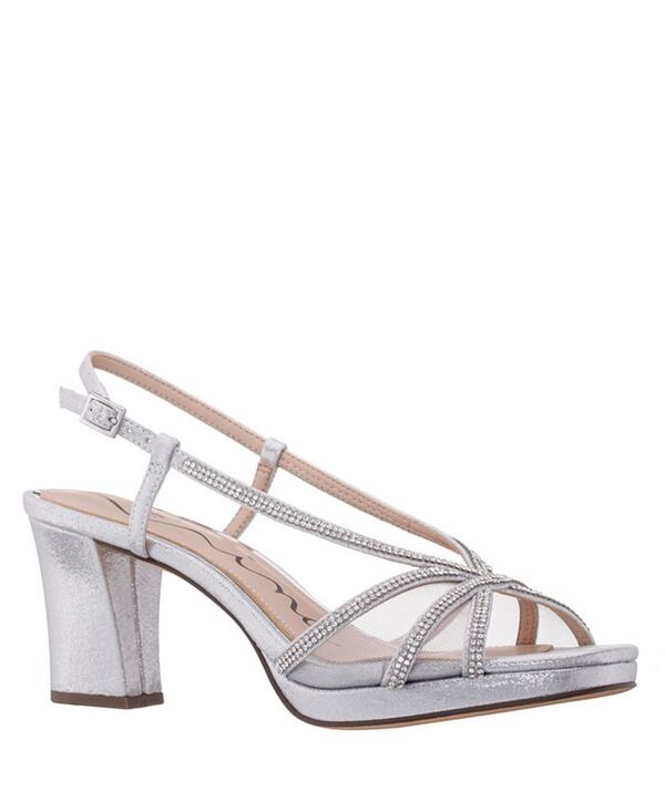ニナ レディース シューズ サンダル Nina Women's Bonney Rhinestone Square Toe Dress Sandals Silver シルバー
