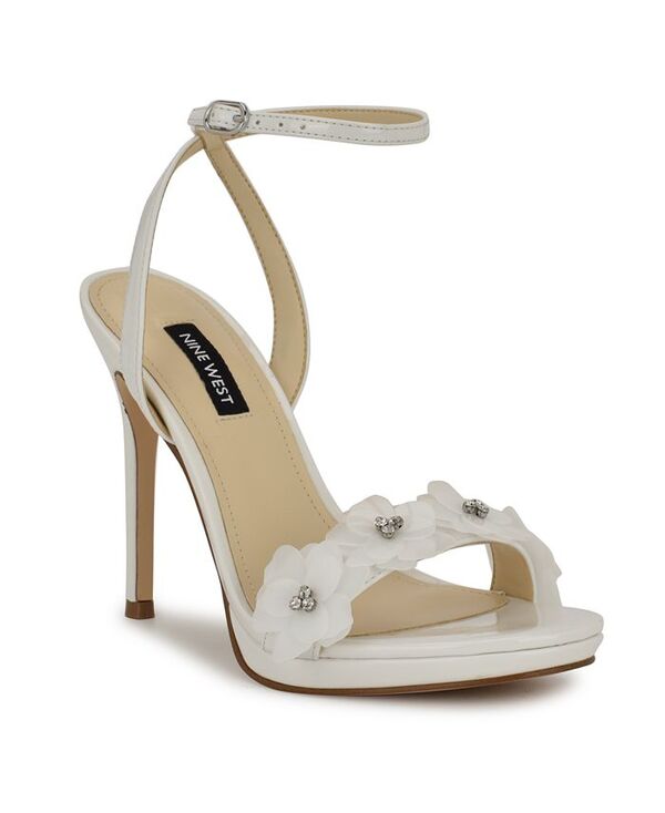 ナインウェスト レディース シューズ サンダル ヒール Nine West Women's Lovely Stiletto Heel Dress Sandals White Patent ホワイト