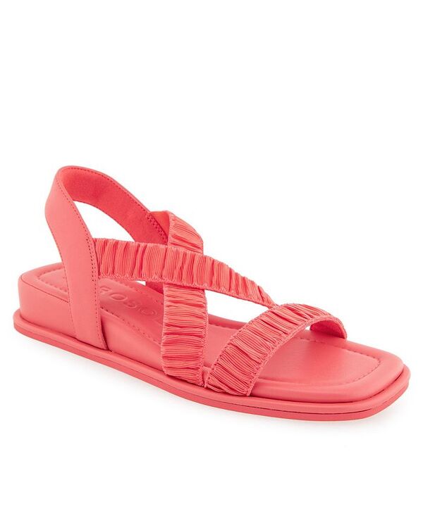 エアロソールズ レディース シューズ サンダル Aerosoles Women's Bora Wedge Sandals Coral Rouched Elastic Fabric コーラル