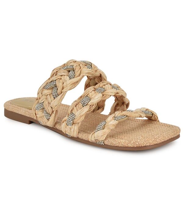 ナインウェスト レディース シューズ サンダル Nine West Women's Qazz Slip-on Flat Sandals Light Natural
