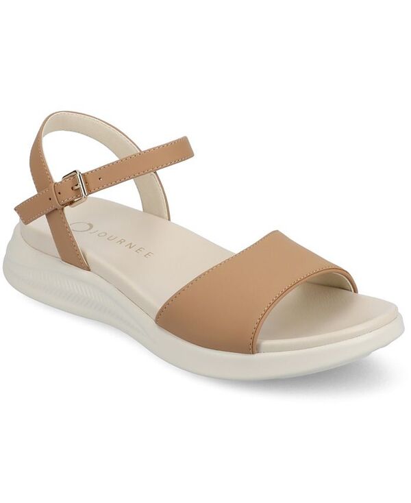 ジュルネ コレクション レディース シューズ サンダル Journee Collection Women's Jaylee Buckle Wedge Sandals Sand サンド