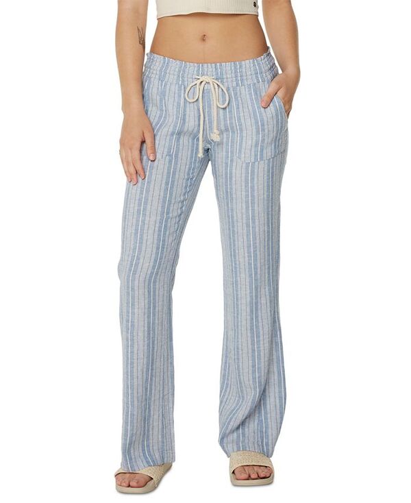 ロキシー レディース ボトムス カジュアルパンツ パンツ Roxy Juniors' Oceanside Striped Wide-Leg Beach Pants Riviera Solid ストライプ