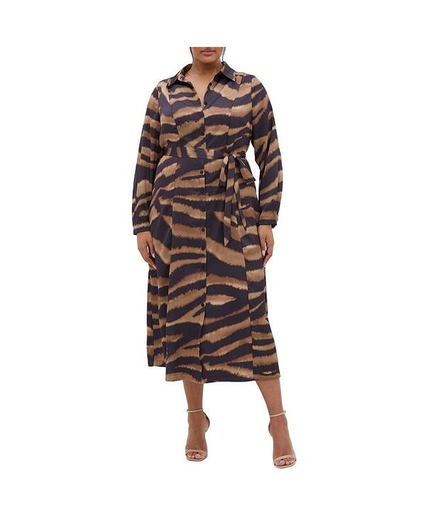 シティーシック レディース トップス ワンピース プラスサイズ CITY CHIC Plus Size Untamed Dress Brandy untamed