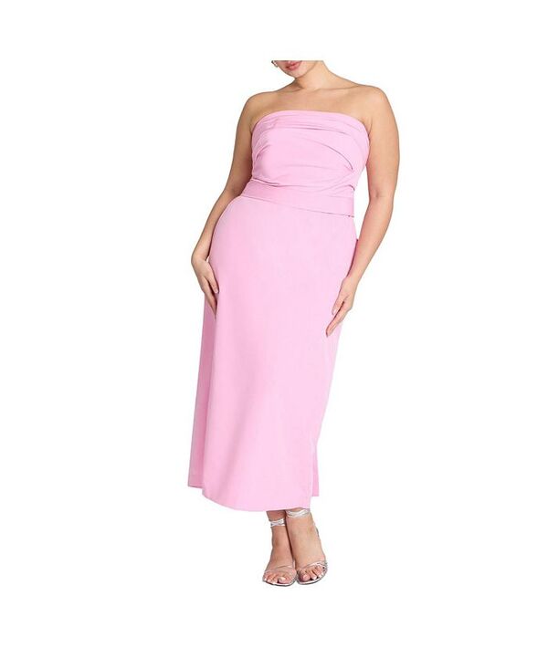 エロクイ レディース トップス ワンピース プラスサイズ プリーツ ELOQUII Plus Size Pleated Bodice Bow Detail Dress Begonia pink ピンク 22,176円