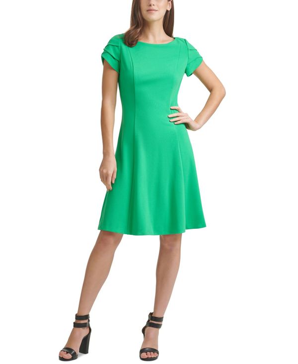 楽天カード分割 楽天市場 ダナ キャラン ニューヨーク レディース ワンピース トップス Fit Flare With Triple Tulip Sleeves Apple Green Revida 楽天市場店 売り切れ必至 Www Caronova Sa Com