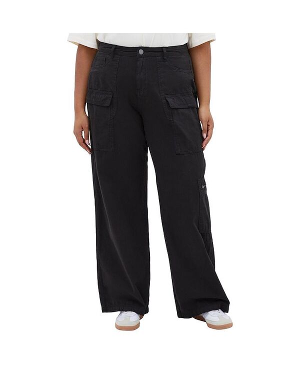 シティーシック レディース ボトムス デニムパンツ カーゴパンツ プラスサイズ CITY CHIC Plus Size Mila Cargo Pant Black ブラック