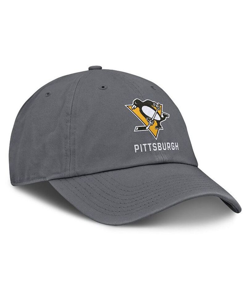 ファナティクス メンズ アクセサリー 帽子 Fanatics Men's Charcoal Pittsburgh Penguins Washed Adjustable Hat Charcoal チャコール｜ReVida 店