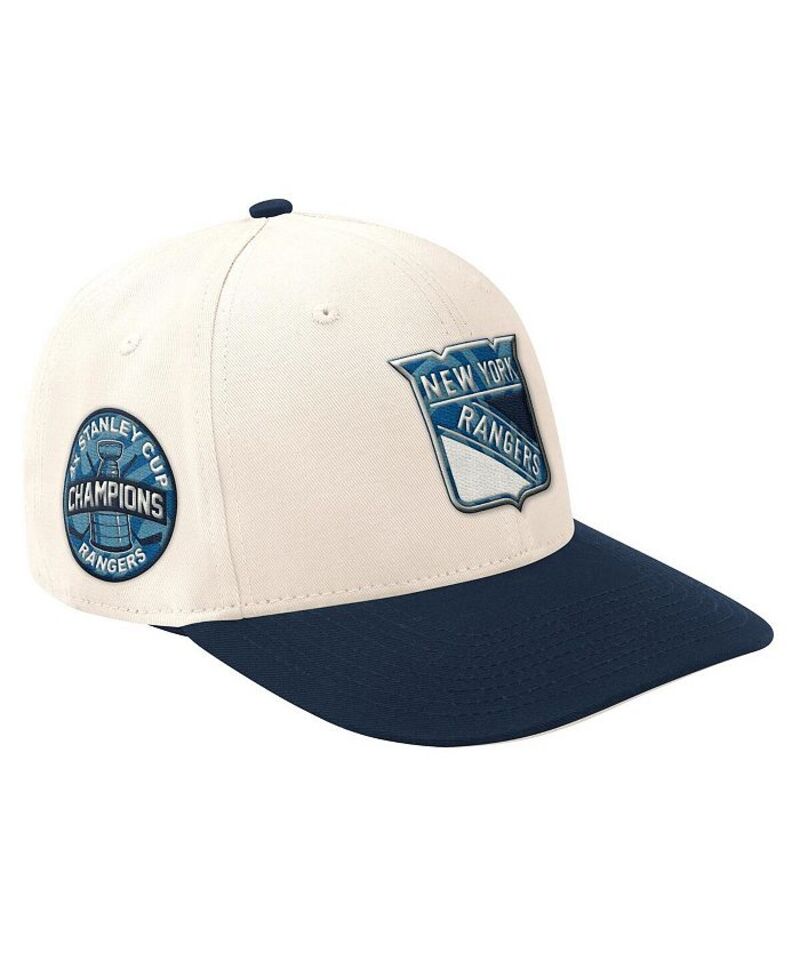 スターター メンズ アクセサリー 帽子 Starter Men's Cream/Navy New York Rangers Blue Wave Classic Adjustable Hat Cream Navy クリーム|ReVida 店
