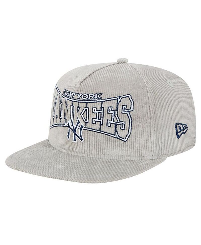 ニューエラ メンズ アクセサリー 帽子 コーデュロイ New Era Men's Gray New York Yankees Corduroy Golfer Snapback Hat Gray グレー｜ReVida 店