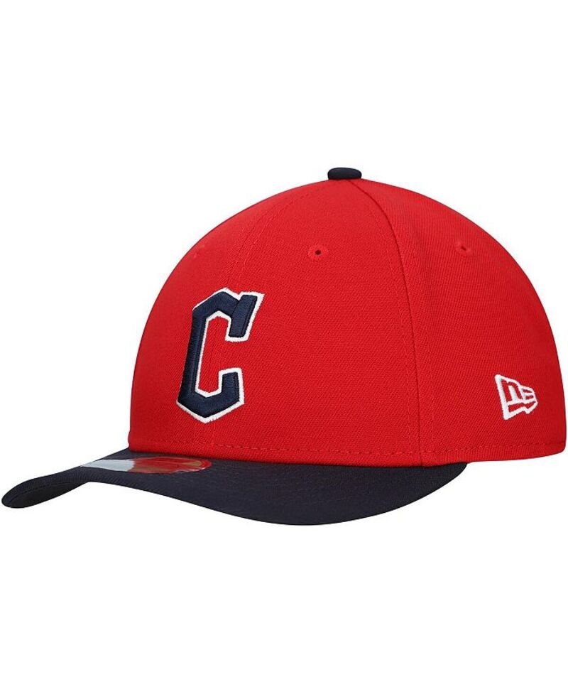 ニューエラ メンズ アクセサリー 帽子 New Era Men's Red/Black Cleveland Guardians Replica 9FORTY Adjustable Hat Red Black ブラック|ReVida 店