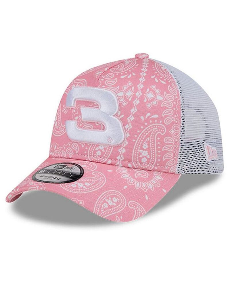 ニューエラ メンズ アクセサリー 帽子 New Era Men's Pink Austin Dillon 9FORTY A-Frame Trucker Paisley Adjustable Hat Pink ピンク