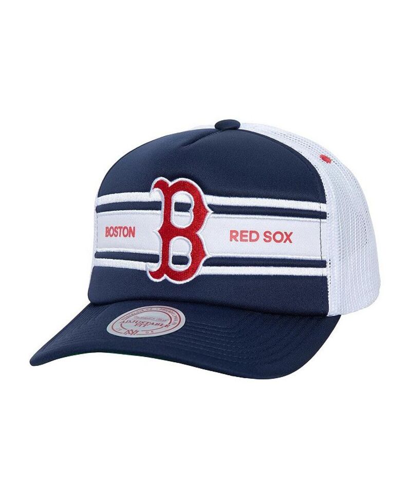 ミッチェル&ネス メンズ アクセサリー 帽子 Mitchell & Ness Men's Navy Boston Red Sox Sideline Trucker Adjustable Hat Navy ネイビー