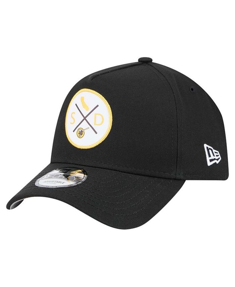 ニューエラ メンズ アクセサリー 帽子 New Era Men's Black San Diego Padres 9FORTY A-Frame Adjustable Hat Black ブラック|ReVida 店