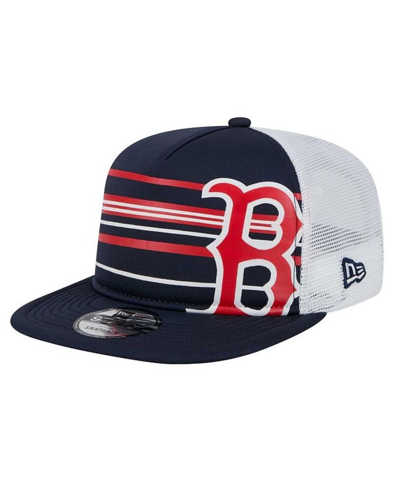 ニューエラ メンズ アクセサリー 帽子 New Era Men's Navy Boston Red Sox 9FIFTY A-Frame Trucker Snapback Hat Navy ネイビー|ReVida 店