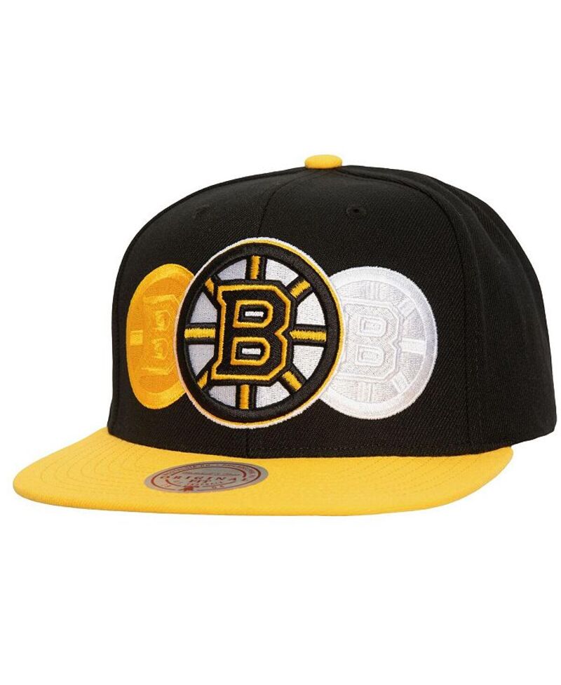 ミッチェル&ネス メンズ アクセサリー 帽子 Mitchell & Ness Men's Black Boston Bruins Soul Triple Up Snapback Hat Black ブラック