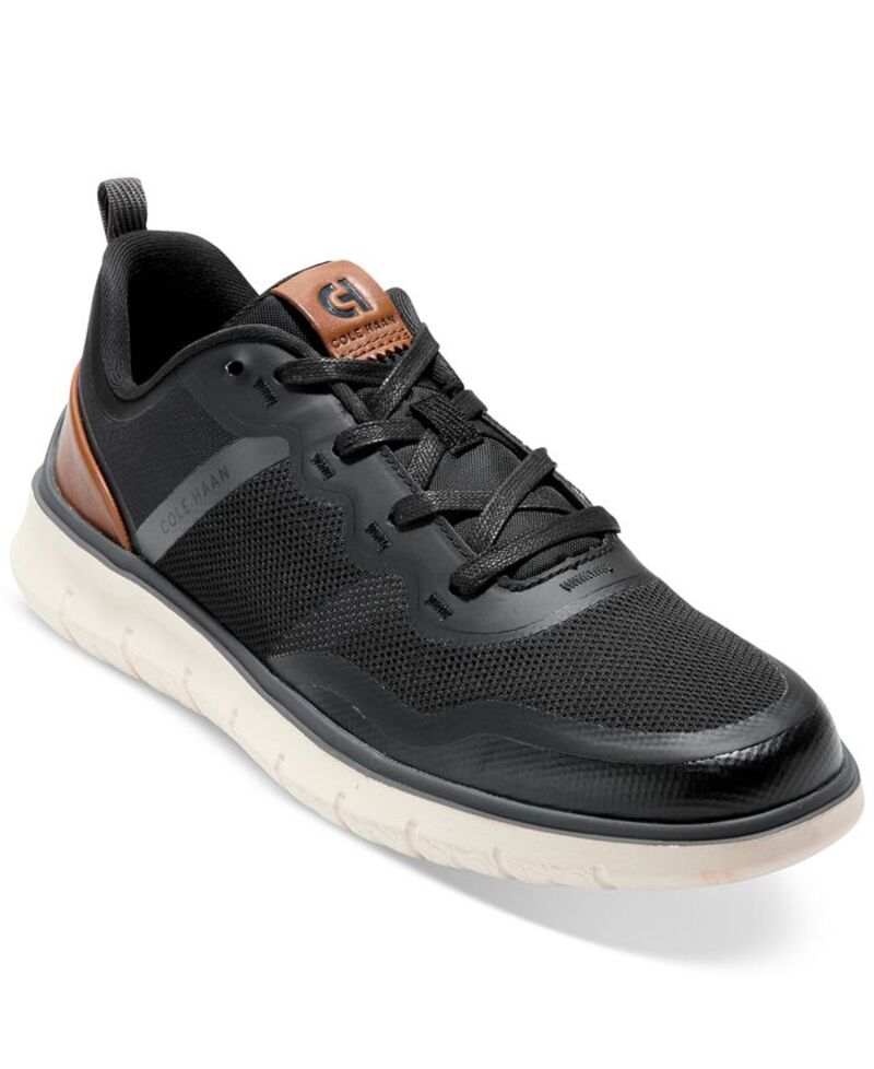 電話を掛けるハーン メンズ シューズ スニーカー スピード競技 Cole Haan Men\u0027s Generation ZEROGRAND Stitchlite Lace-Up Sneakers Black-British Tan-Ivory 象牙色