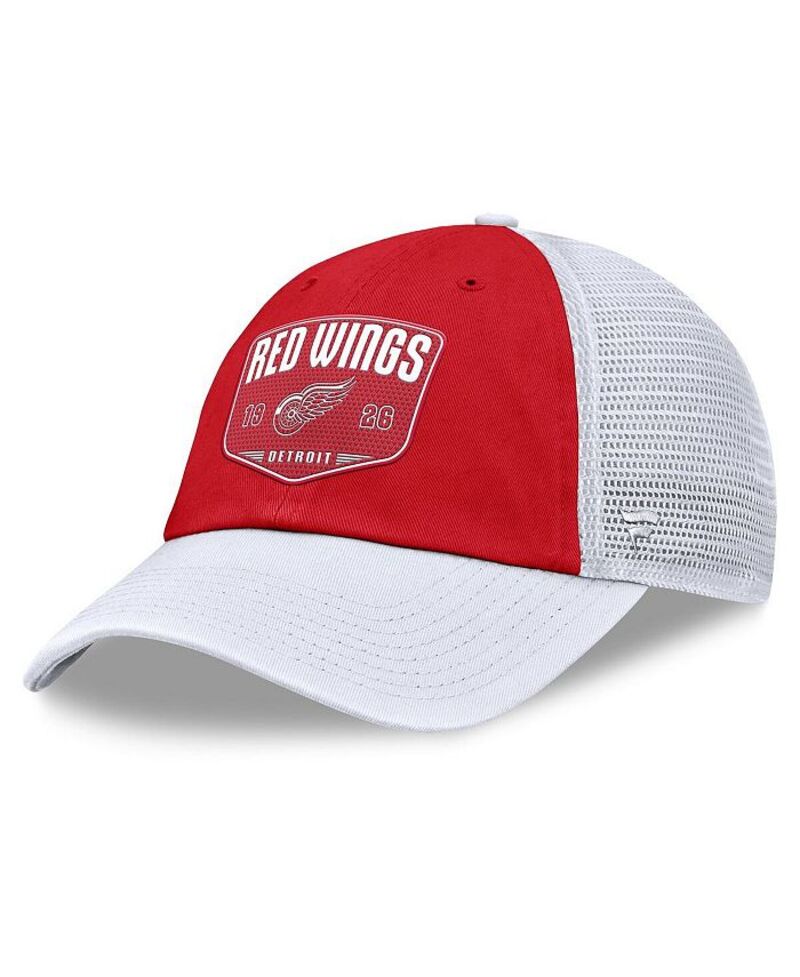 ファナティクス メンズ アクセサリー 帽子 Fanatics Men's Red Detroit Red Wings Fundamental One-Time Trucker Adjustable Hat Red レッド｜ReVida 店