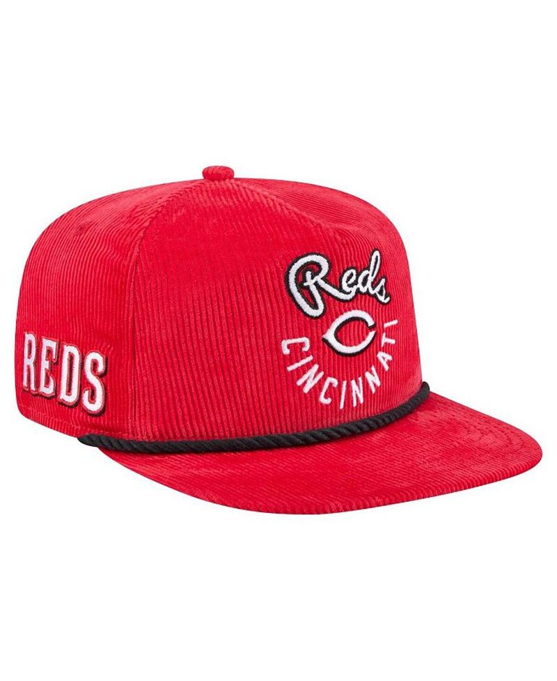 ニューエラ メンズ アクセサリー 帽子 コーデュロイ New Era Men's Red Cincinnati Reds Full Circle Corduroy Golfer Adjustable Hat Red レッド｜ReVida 店