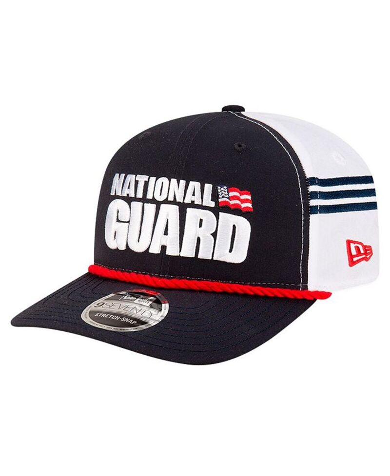 ニューエラ メンズ アクセサリー 帽子 New Era Men's Black/White Dale Earnhardt Jr. National Guard 9SEVENTY Stretch-snap Hat Black White ホワイト｜ReVida 店
