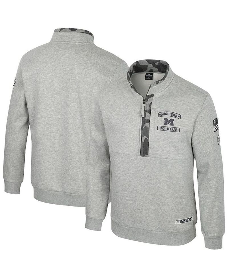 コロシアム メンズ アウター ジャケット・ブルゾン フリース ジャケット Colosseum Men's Heather Gray Michigan Wolverines OORAH OHT Military Appreciation Fleece Quarter-Zip Jacket Heather Gray グレー 16,671円