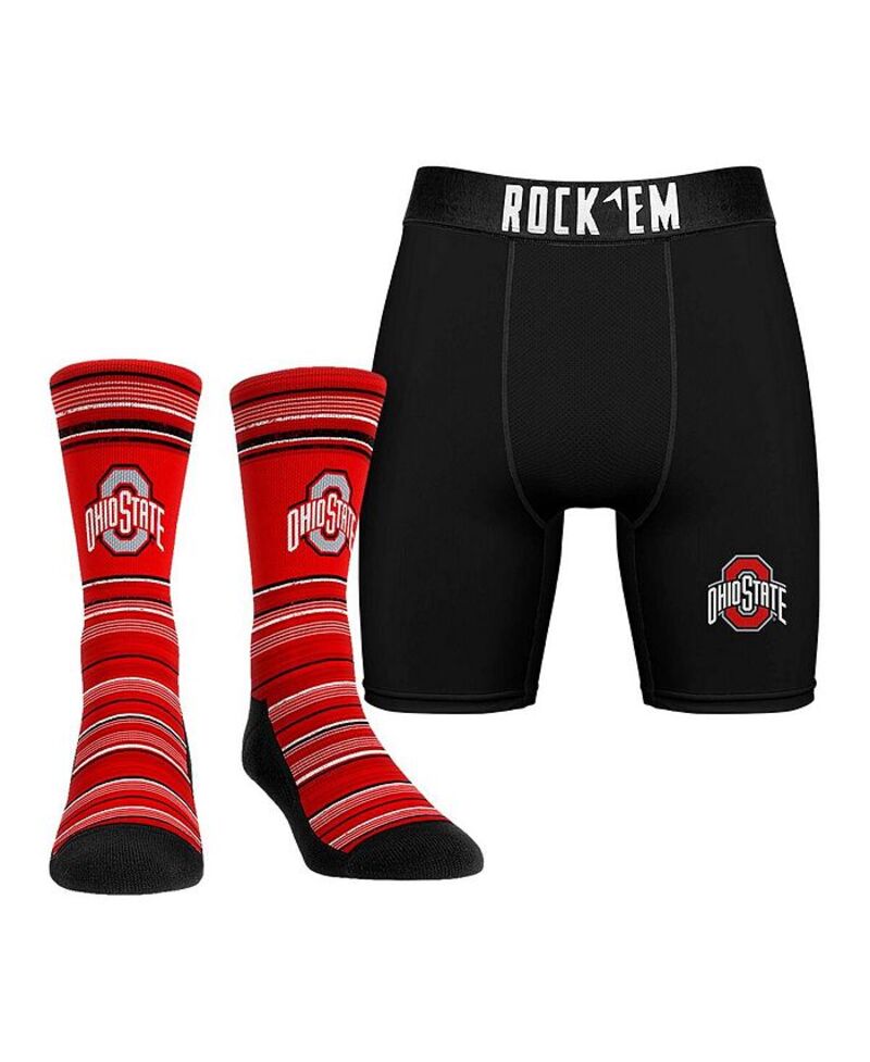 ロックイーエム メンズ アンダーウェア 靴下 Rock 'Em Men's Ohio State Buckeyes Primary Crew Socks Boxer Briefs Combo Pack No Color 10,625円