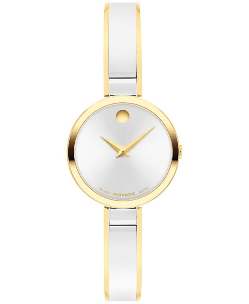 モバド レディース アクセサリー 腕時計 Tシャツ Movado Women's Moda Swiss Quartz Stainless-Steel Yellow PVD Watch 24mm Two-Tone イエロー