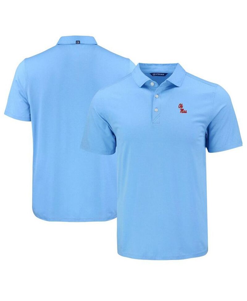 カッターアンドバック メンズ トップス ポロシャツ Cutter & Buck Men's Powder Blue Ole Miss Rebels Coastline Epic Comfort Eco Polo Shirt Powder Blue ブルー