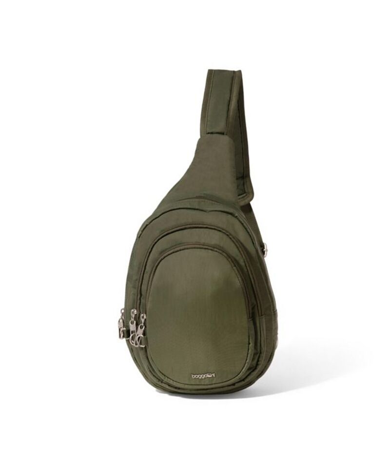 バッガリーニ レディース 御徒面子 ボディバッグ・ウエストポーチ Baggallini Securtex Anti-Theft Multi Zip Sling Bag Thyme マルチ色つや
