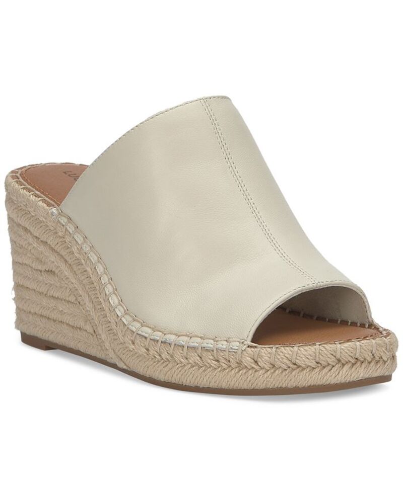 ラッキーブランド レディース シューズ サンダル ヒール Lucky Brand Women's Cabriah Espadrille Wedge Heel Sandals Tusk Leather｜ReVida 店