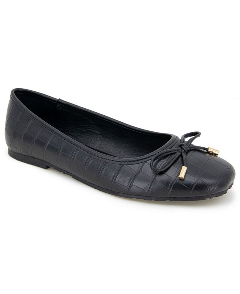 ケネスコール レディース シューズ パンプス Kenneth Cole Reaction Women's Elstree Ballet Flats Black Croco ブラック｜ReVida 店
