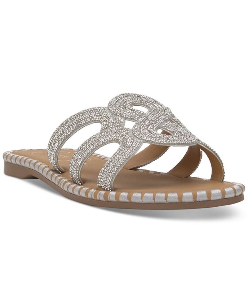 ジェシカシンプソン レディース シューズ サンダル Jessica Simpson Women's Bria Rhinestone Slide Sandals Silver Rhinestone シルバー