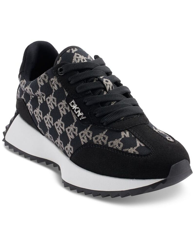ダナ キャラン ニューヨーク州 レディース シューズ スニーカー DKNY Women\u0027s Naples Checkered Running Sneakers Black 黒いこと