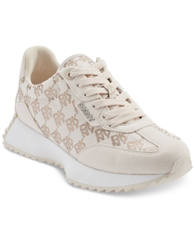ダナ キャラン ニューヨーク レディース シューズ スニーカー DKNY Women's Naples Checkered Running Sneakers Bone チェック