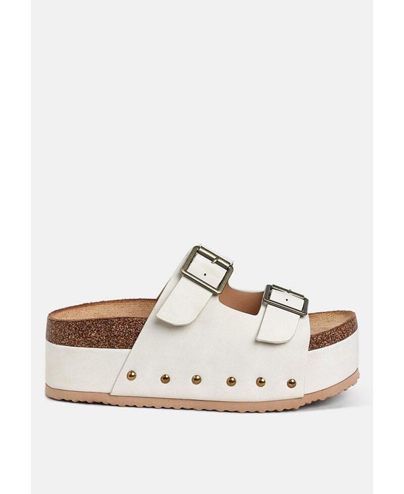ロンドンラグ レディース シューズ パンプス レザー フェイクレザー London Rag Impala Studded Faux Leather Slip Ons Off white オフホワイト|ReVida 店