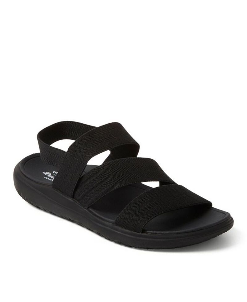 ディアフォームズ レディース シューズ サンダル Dearfoams Women's Emilia Elastic Gore Strappy Sandal Black ブラック