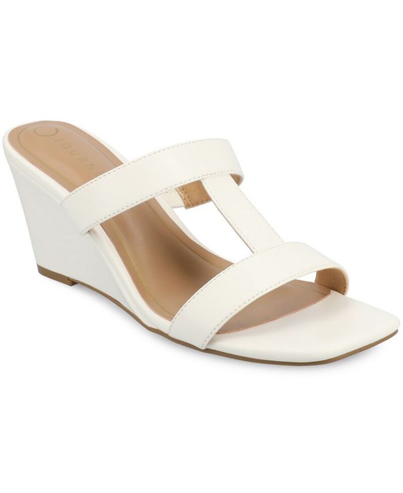 ジュルネ コレクション レディース シューズ サンダル Journee Collection Women's Clodie Dressy Wedge Sandals White ホワイト