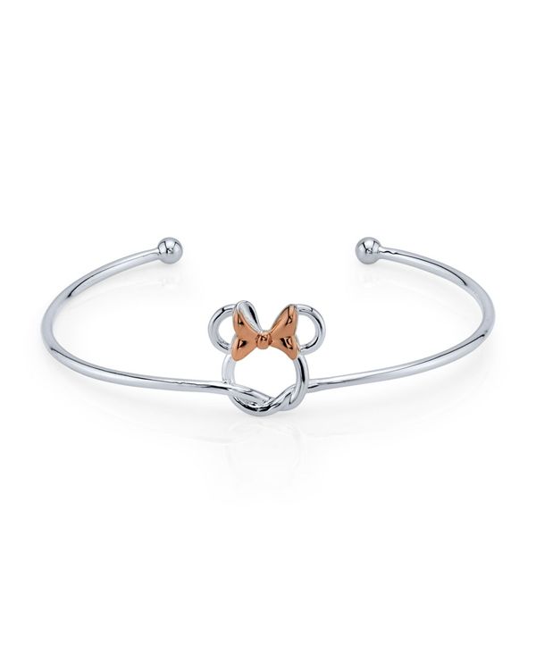 最適な材料 ディズニー レディース ブレスレット バングル アンクレット アクセサリー Minnie Mouse Bow Cuff In Two Tone Fine Plated Silver For Unwritten Silver お歳暮 Fmelo In