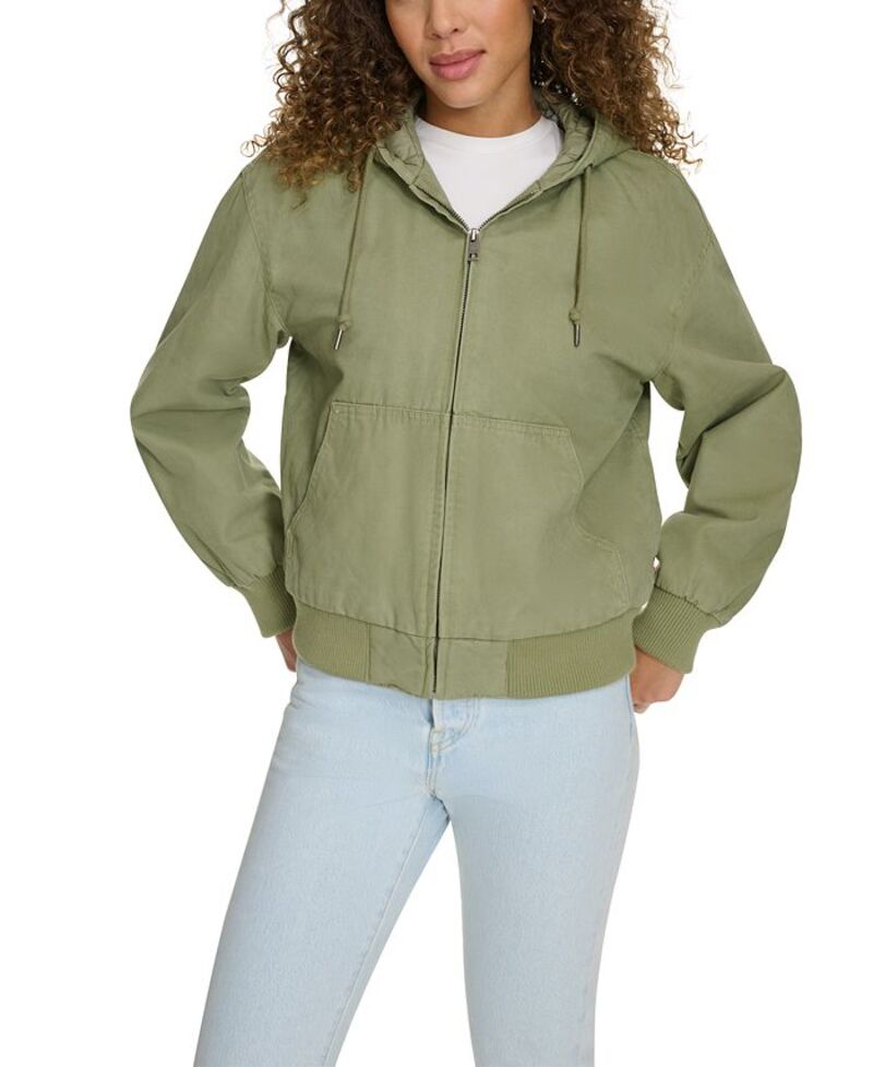 リーバイス レディース アウター ジャケット・ブルゾン ジャケット Levi's Women's Relaxed Workwear Hooded Bomber Jacket Sage セージ