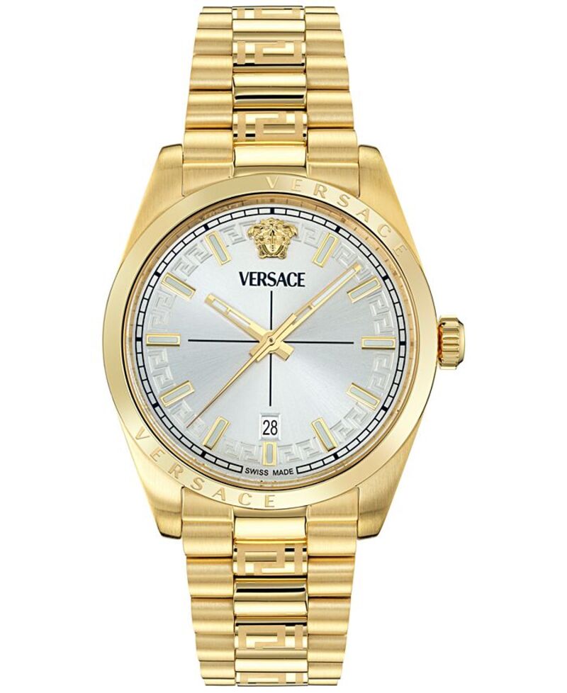 ヴェルサーチ メンズ 付属品 ウオッチ Versace Men\u0027s Swiss Millenyium Gold Ion Plated Bracelet Watch 40粍 Gold ゴールド
