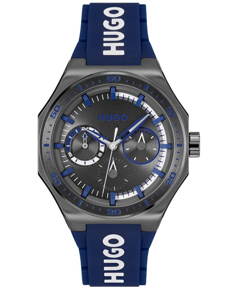 ヒューゴボス メンズ 佩び物 ウォッチ Hugo Boss Men\u0027s Grail Sport Quartz Multifunction Blue Silicone Watch 44粍 Blue 青色