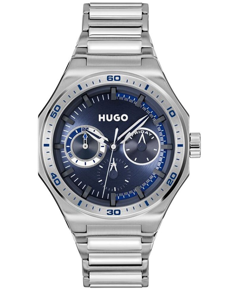 ヒューゴボス メンズ 佩び物 ウォッチ プルオーバー Hugo Boss Men\u0027s Grail Sport Quartz Multifunction Stainless-Steel Watch 44粍 Silver-tone しろがね色