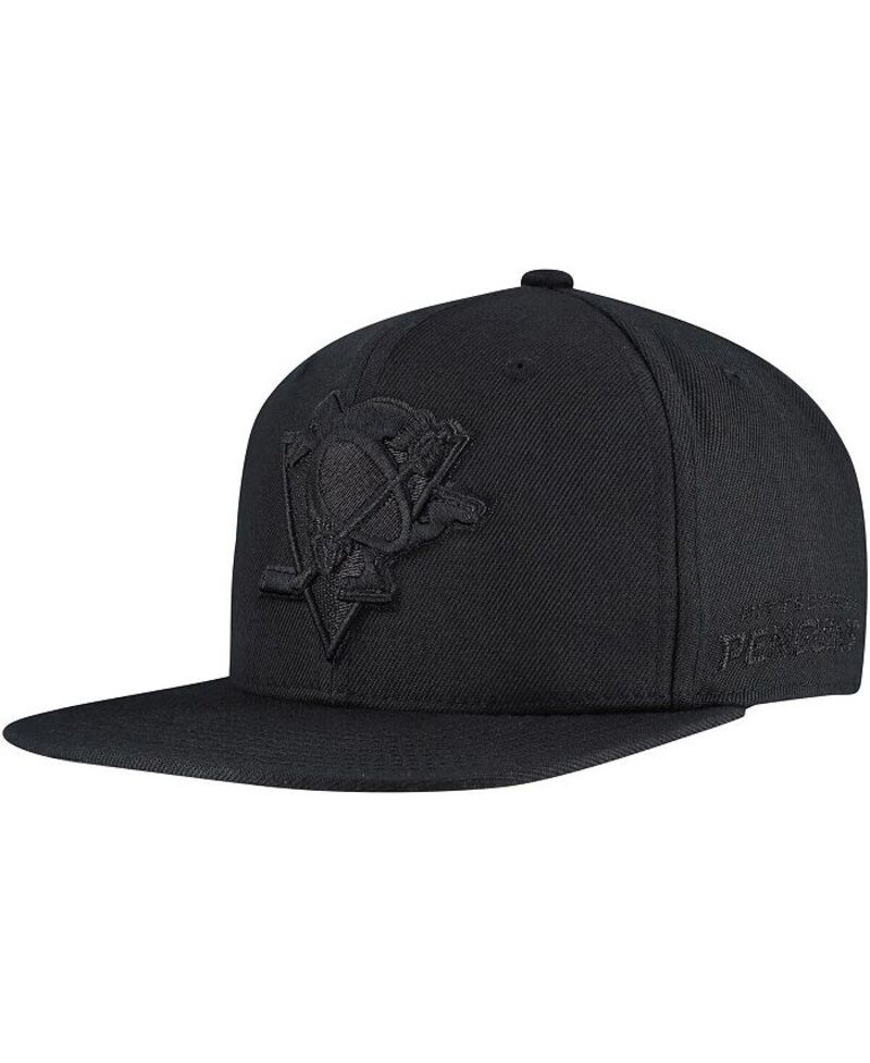 ミッチェル&ネス メンズ アクセサリー 帽子 Mitchell & Ness Men's Black Pittsburgh Penguins Soul Strike Cultivated-Pearl Tonal Snapback Hat Black ブラック