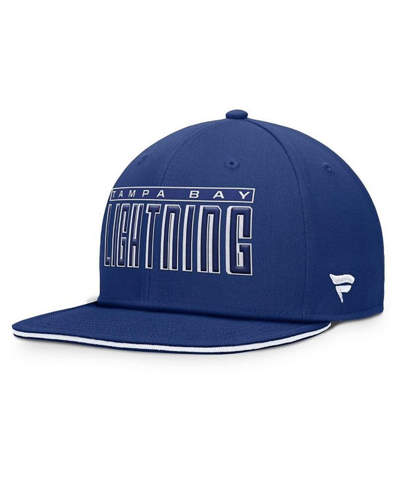 ファナティクス メンズ アクセサリー 帽子 Fanatics Men's Blue Tampa Bay Lightning Fundamental Gino Stack Snapback Hat Blue White ホワイト|ReVida 店